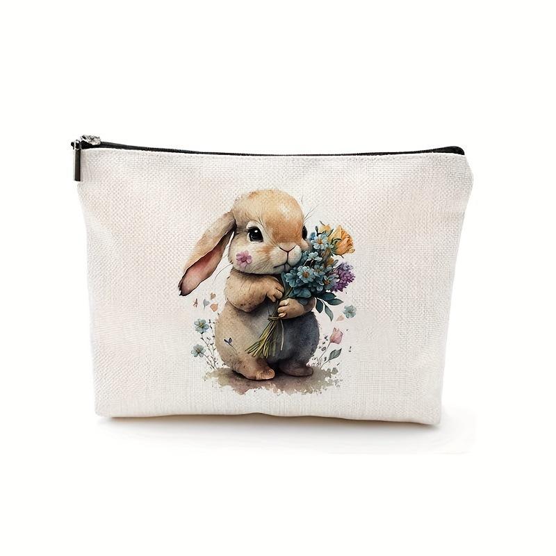 Easter, Rabbit Pattern, Carry on Luggage Bag, Zippered Storage Bag, Cosmetic Storage Bag, Makeup Bag
