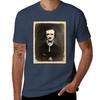 Edgar Allan Poe Inspiriertes Vintage Foto Porträt Druck T-Shirt Sportlich Lässig Schnelltrocknendes T-Shirt