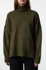 Women's Fashionable Stylish Sweater Khaki Soft Textured Wide Fit Knitwear Sweater