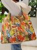 Tote Bag Large Capacity Tote Bag Satchel Lightweight Shopping Bag Printed Pattern Outdoor Foldableable Satchel Camping Style Travel Bag