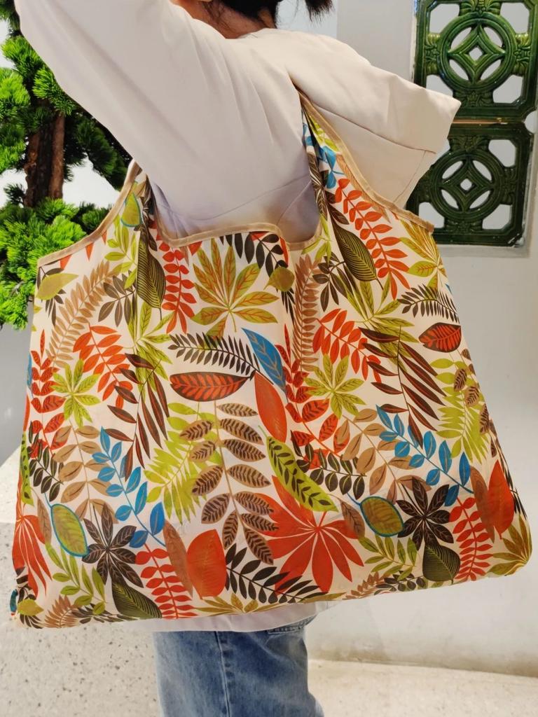 Tote Bag Large Capacity Tote Bag Satchel Lightweight Shopping Bag Printed Pattern Outdoor Foldableable Satchel Camping Style Travel Bag