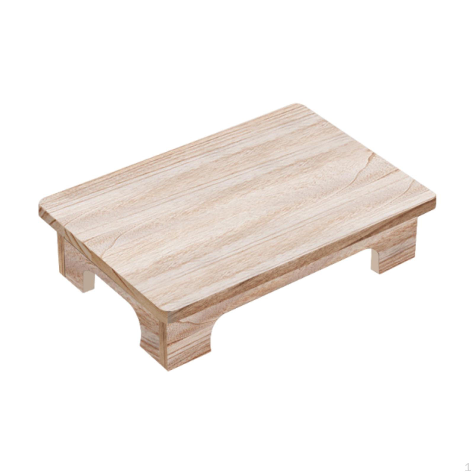 

10cm Wooden Coffee Table for Windowsill And Balcony Use 40x28x10cm_Natural Color