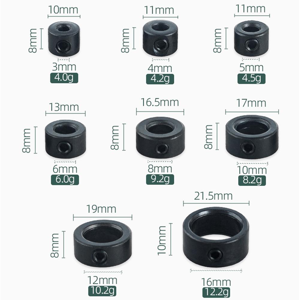 Drill Bit Depth Stopper Limiter Collar Set Adjustable Attachment Limit Ring Stop Control Guide Gauge Position Precision Kit Tool