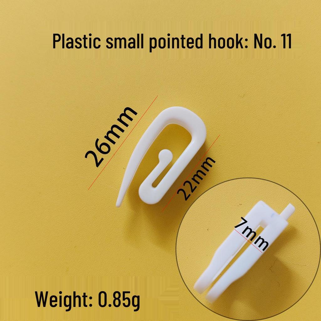 Adjustable Double-Prong Curtain Hooks - Metal & Plastic Serpentine Design