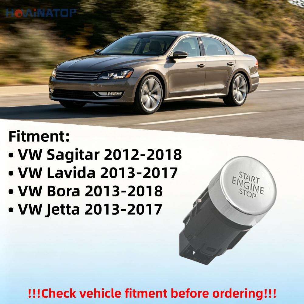 HOWINATOP 56D959839A 4 Pin Car Ignition Start Control Switch Button For Volkswagen Lavida Sagitar Bora OEM Replacement
