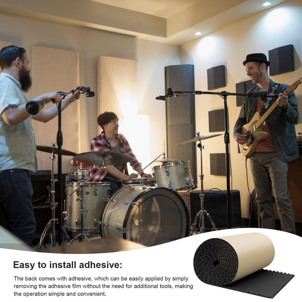1Pc 50x200cm Acoustic Foam Self-adhesive Egg Sound Insulation Panels High Density for Studio KTV Office Wall Panels