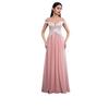 Summer European and American women's sleeveless one-word shoulder dress V-neck sequined celebrity temperament chiffon splicing evening dress