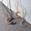 Ayatul Kursi Crescent Necklace Arabic Gold Silver Color Religion Jewelry Prayer Moon Pendant Necklaces Neck Jewelry