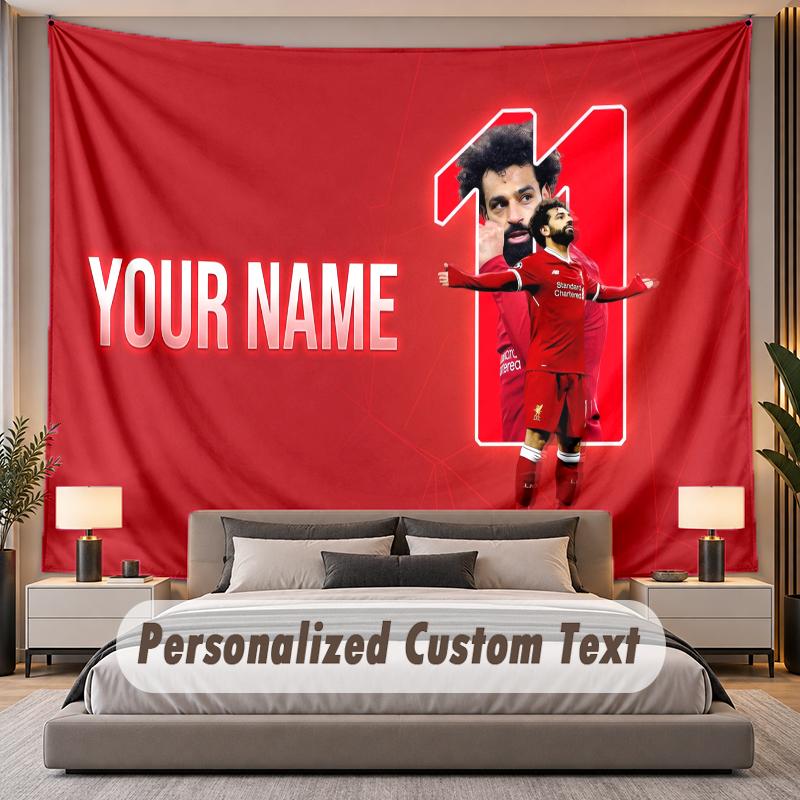 Gepersonaliseerd Naambord Textiel Mohamed Salah Gepersonaliseerd Polyester Wandkleed Voor Slaapkamer En Kamer