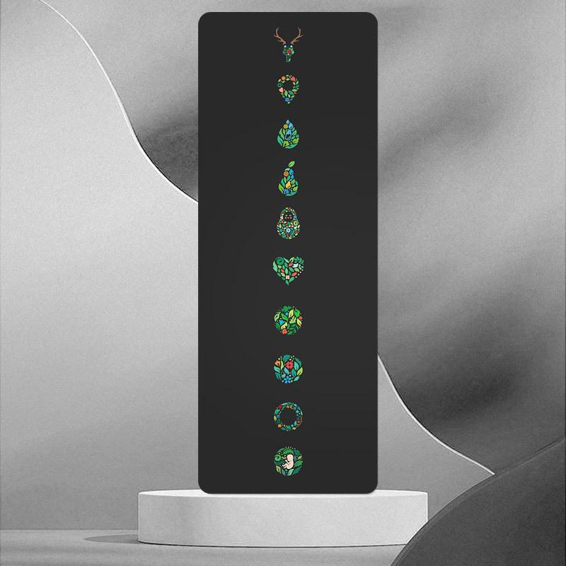 

Color Printed Version PU Natural Rubber Sweat-absorbing Non-slip Yoga Mat Dance Available Sports Fitness Jumping Exercise Household Mat