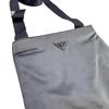 PRADA Triangle logo Silk satin Shoulder Bag Satin Light Gray Women Used