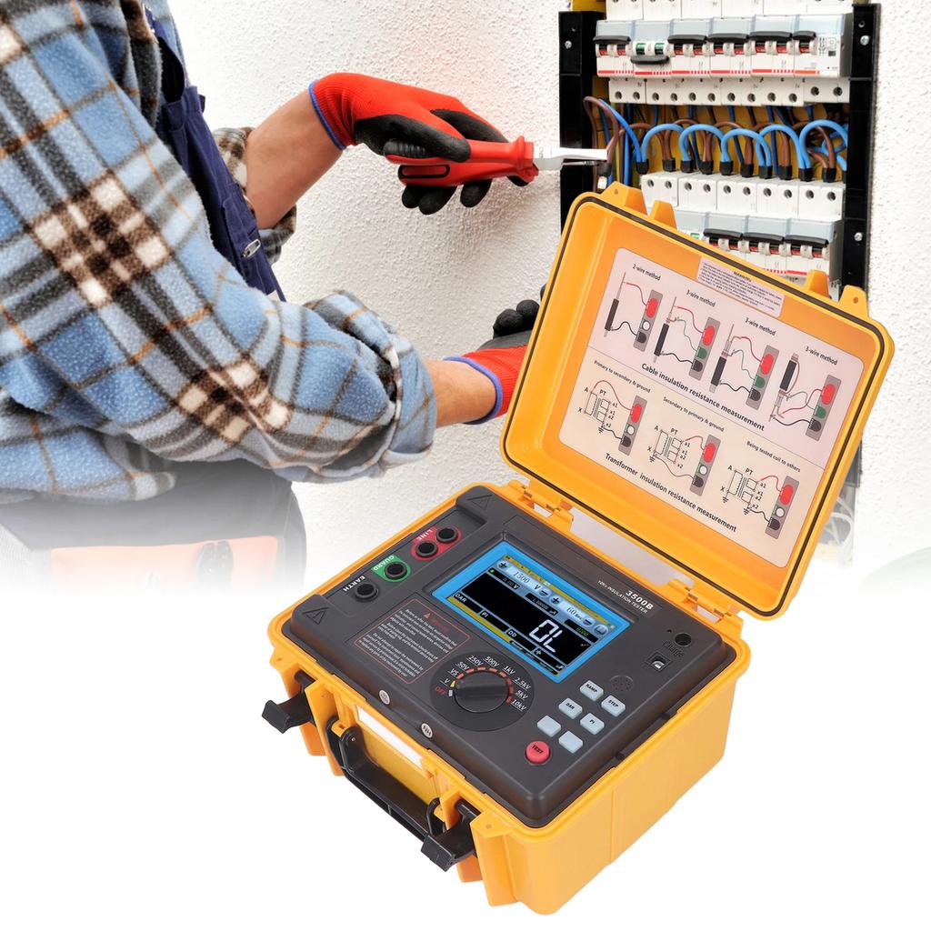 Waterproof Box Resistance Tester Insulation Resistance Tester High Voltage Resistance Megohmmeter with Waterproof Box ETCR3500B