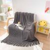 Tassel Blanket 100% Acrylic Bedside Towel Solid Color Plaid Knitted Blanket Nap/Travel Shawl Home Sofa Towel manta