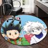 1pc Hunter X Hunter Killua & Gon Round Carpet Anime Cartoon Design Office Chair Mat, NonSlip Rug for Home Decor, Living Room, Bedroom