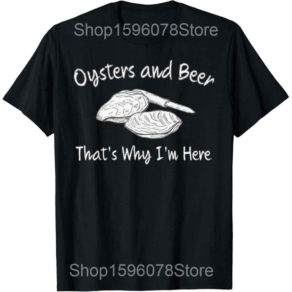 Oyster Club Oysters Summer Holiday Vintage T Shirts Men Cotton Humor Streetwear Tee Shirt Short Sleeve Unisex Loose Clothing