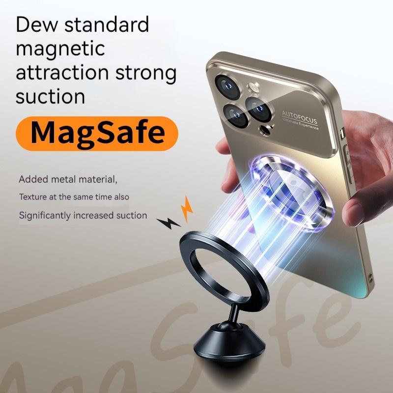 Luxury Glass Camera Lens Protection Case For iPhone 16 Pro Max 14 Plus 11 12 13 15 Pro Max 16E For Magesafe Magnetic Phone Cover