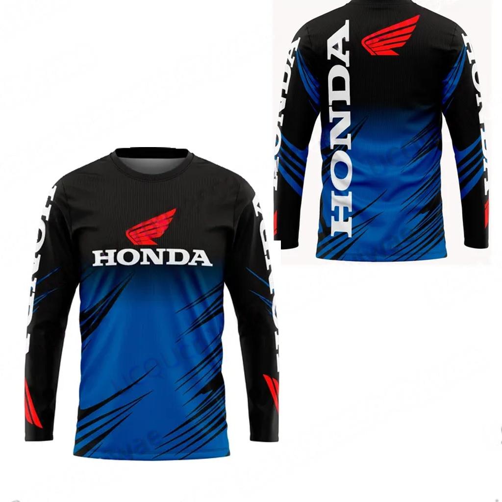 XMZSA1 Playera Motociclista Biker Honda Fast Drying Breathable Long Sleeved Honda Riding T-shirt Tops for Men and Women