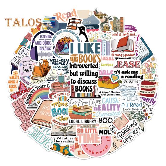 

50 шт., наклейки для любителей чтения, наклейки для подростков, учителей, студентов, водонепроницаемые наклейки для скрапбукинга, сделай сам Mixed Style