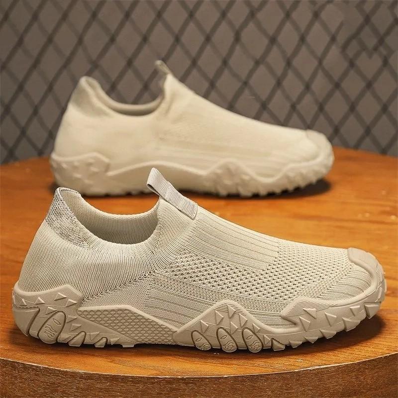 Men's casual and lightweight sports shoes breathable waterproof sports shoes lace-up cloth mesh new walking
