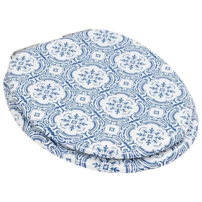 VidaXL Siège WC MDF Couvercle à fermeture en douceur Porcelaine