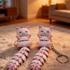 2Pcs 3D Articulated Fox Cat Keychain Movable Fidget Toy Animal Pendant for Bag Decoration Creative Gift for Friends