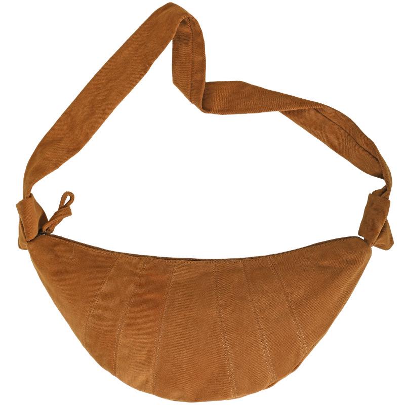 

Высококачественная женская сумка-мессенджер Croissant из цельного холста коричневый