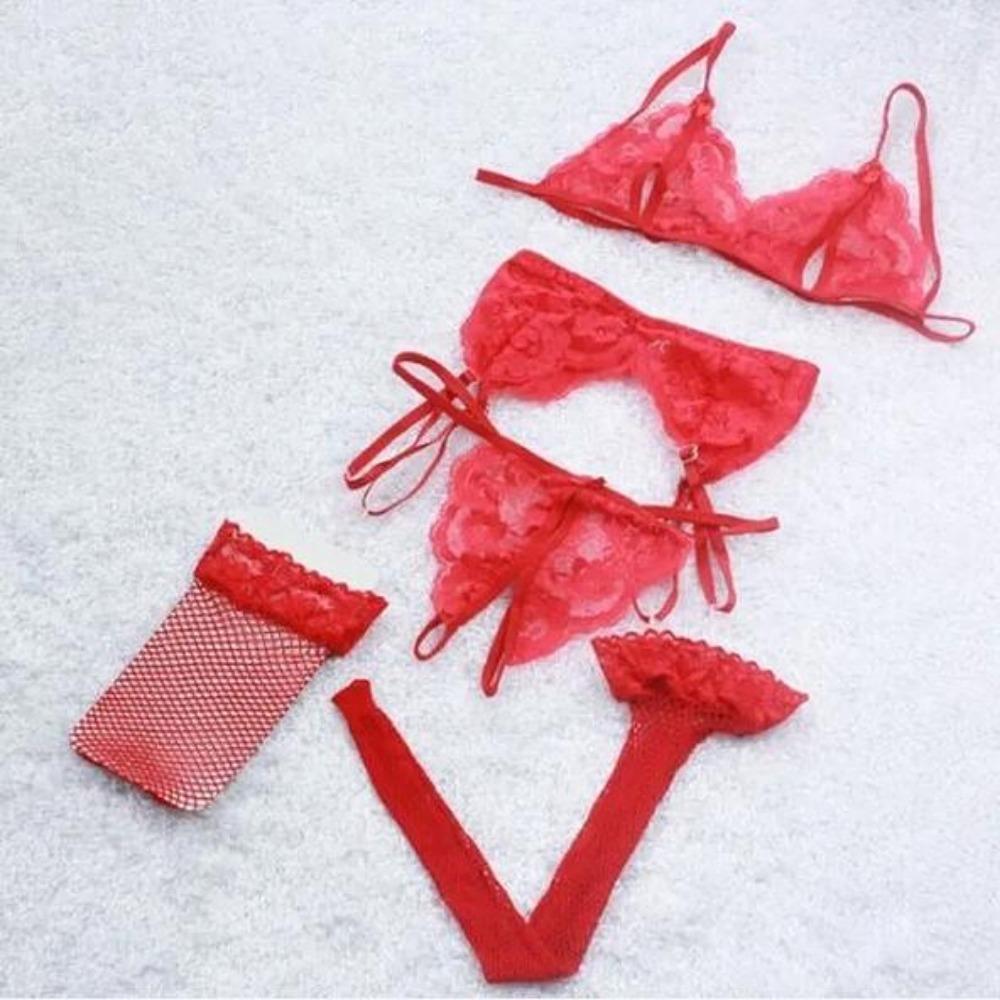 New Women Lingerie Set Lace Embroidery Push Up Bra Panties Sets Deep V Gather Top Sexy Underwear Bras Brassiere Sexy Lingerie