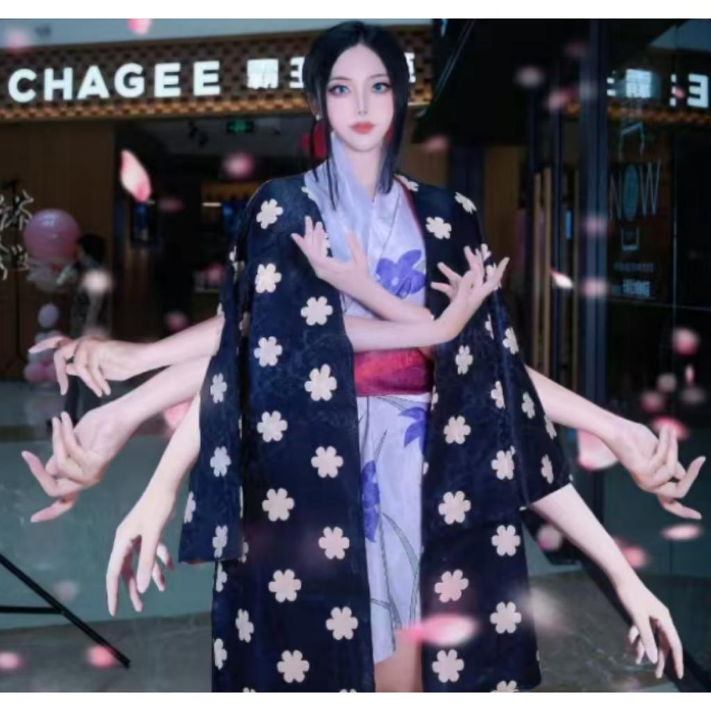 The Piece King Ghost Island Chapter Dark Pattern Robin Kimono Cos Costume Anime Anime Nicole Robin Cosplay Costume