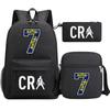 Primary And Secondary School Students Schoolbag Three-Piece Football Player Star Peripheral Printing Children'S Backpack