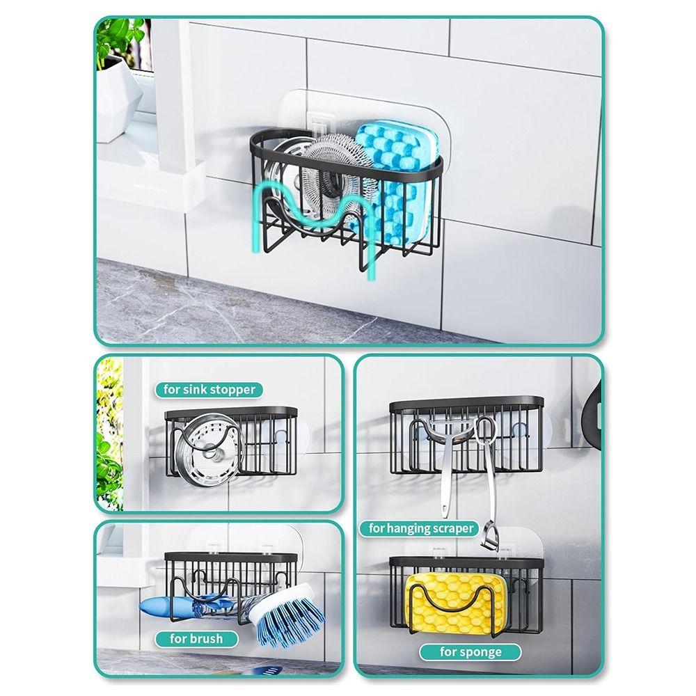 Rustproof Stainless Steel Sponge Holder Hollowed Sink Sponge Stand Countertop