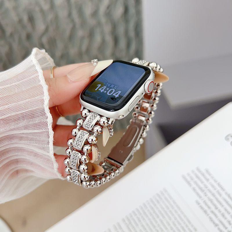 Diamond Metal Band for Apple Wath 38 40 41 44 42 46 49mm Women Wristband Bling Stainless Steel Watch Strap for iWatch S11 10 9 8