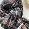 Korean Style Scarf Winter Warm Atmosphere  New Year and Christmas Warm Shawl  Student Retro Plaid Scarf