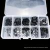 120PCS Black 304 Stainless Steel E-Type Circlip Retaining Ring Washer Set, Sizes M1.5-M10