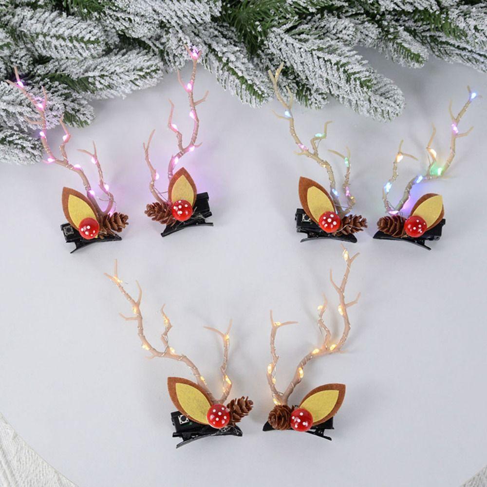With Led Light LED Christmas Headband Branch Glowing Hair Clip  LED Light Toy