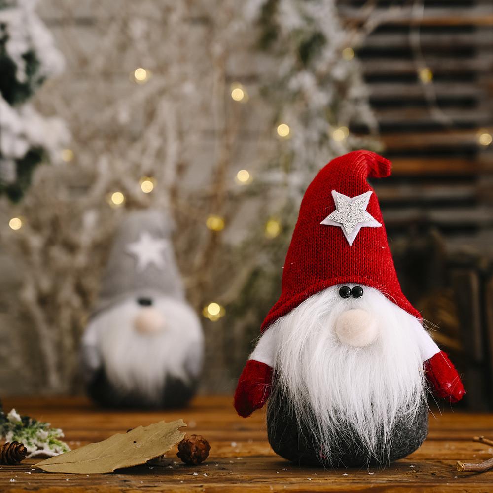 Star Christmas Colorful Forest Doll Cheerful Faceless Santa Ornament Celebration For