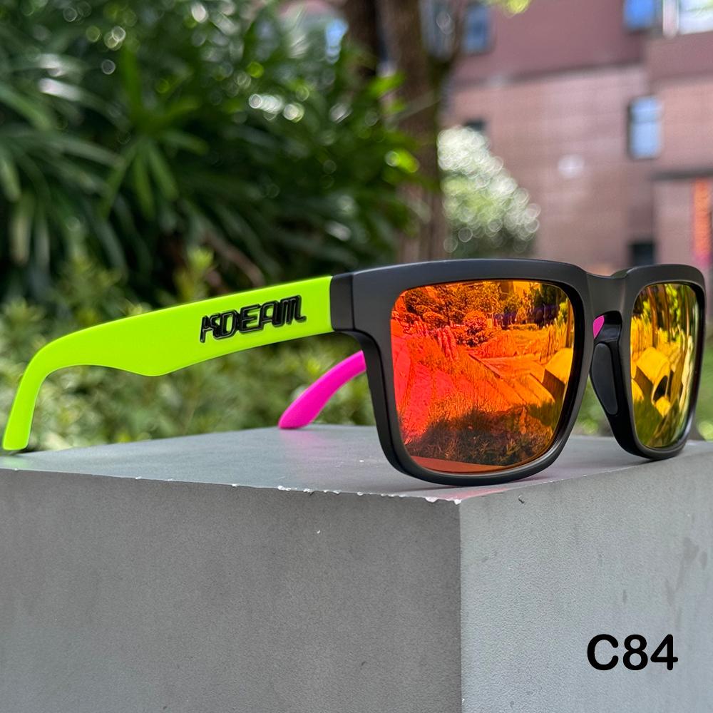 New Color KDEAM Brand Design Men Square Polarized Sunglasses Fashion Women Shades Travel Sun Glasses Reflective Coating Lens