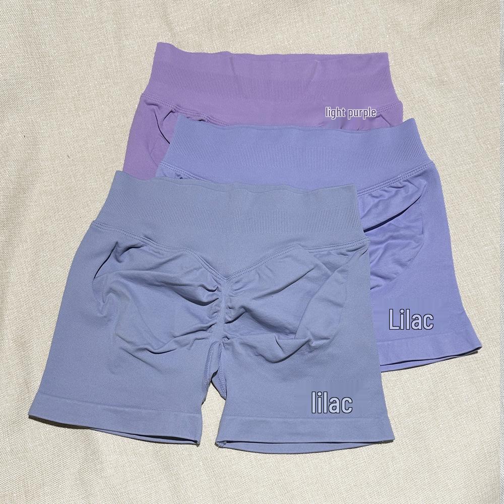 DFYNE Candy Color Raffung Nahtlose Yoga-Shorts - Dreiteiliger Bund, Enge Passform