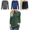 Elegant Women's Casual Long Sleeve Pullover Sweater With Chic Button Details And O-neck