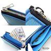 Levetta Stingray Leather Long Wallet, YKK Mix Colors, L-Zip, Galuchat, Stingray, Sky Blue, Light Blue, Men's and Women's, Genuine Leather [164-2stw]