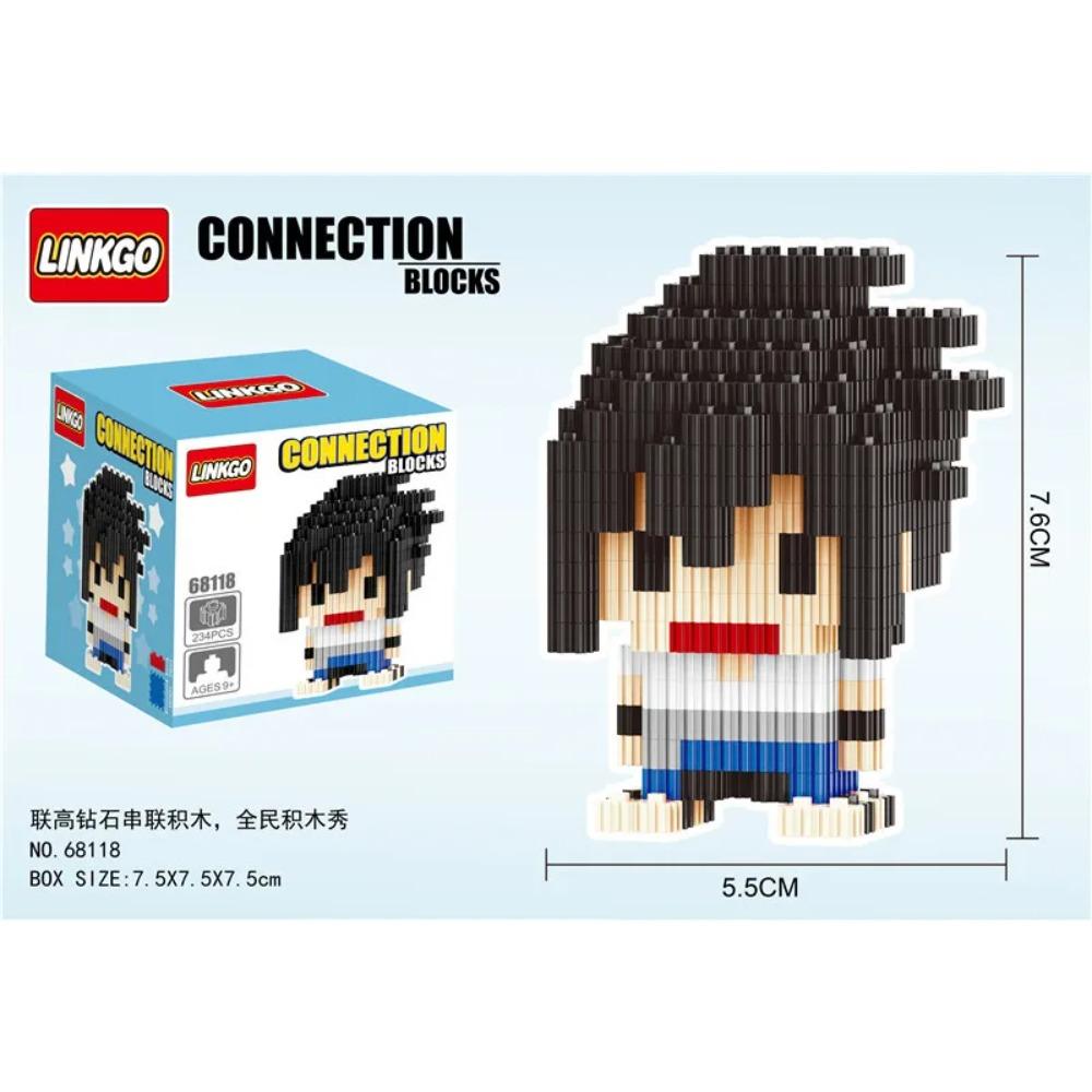 Linkgo Anime Connection Stavebnice Goku Luffy Demon Slayer Nezuko Stitch Pikachu Sasuke 3D Model Mini Cihlová Figurka Hračky