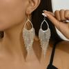 Rhinestone Tassel Earrings Fashion Trendy Girl Water Drop Earrings Light Luxury Crystal Premium Ear Jewelry