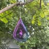 Colorful Silver Stainless Steel Raindrop Wind Spinner - 3D Foldable Ornament for Home and Balcony.