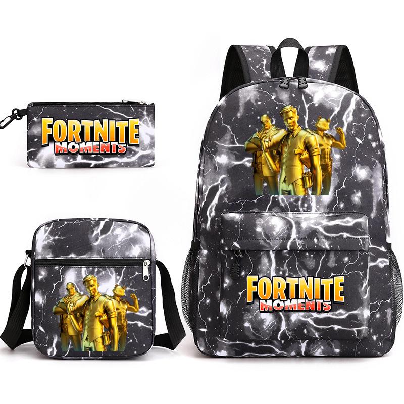 Peripheral Printed Schoolbag 3-Piece Pencil Case Shoulder Bag Backpack