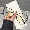 Large-frame Reading Glasses Large-frame Reading Glasses for Women with Myopia, Prescription Vintage Artistic Round Frame Bare Face Reading Glasses