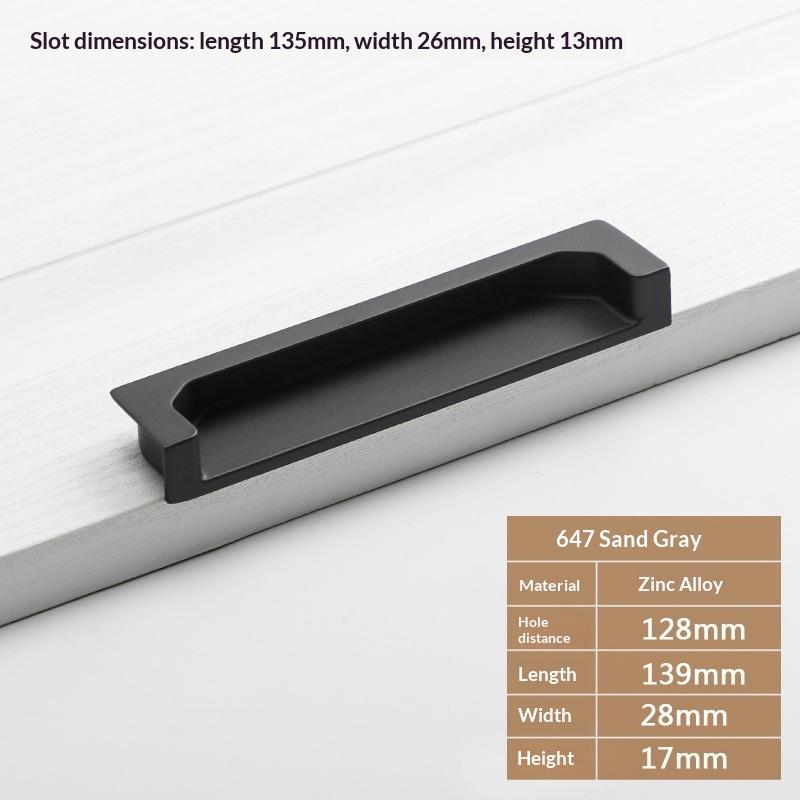 Zinklegierung Einlassbarer Klappgriff Griff Schrank Schubladengriffe Schranktür Eingelassener Öffnungsschlitz Schiebetürgriff Verlängerter Griff