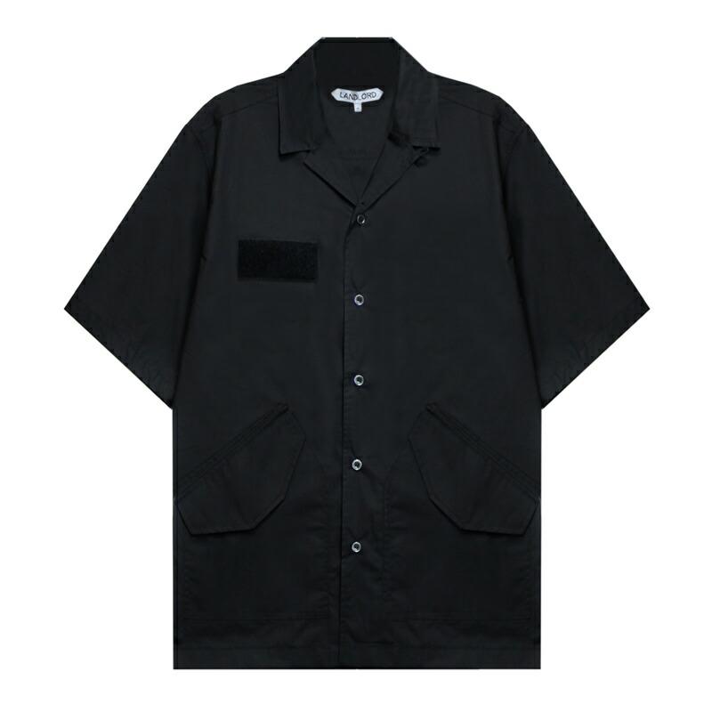 LANDLORD NEW YORK | CWU-45 SHORT SLEEVE SHIRT (BLACK) Plain Short Sleeve Open Collar Shirt Open Collar Shirt Military Tops Men s Black