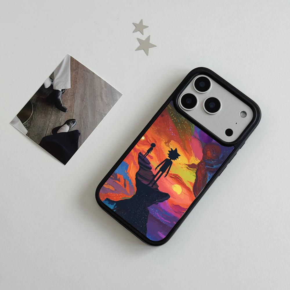 Funny R-Ricks M-Morty Phone Case For IPhone 17 Air 16 15 14 Plus 13 12 11 Pro Max Dual Tone Hard PC Fashion Protective Cover
