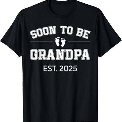 Soon To Be Grandpa Est 2025 Promoted To Grandpa Gifts Poppop T-Shirt