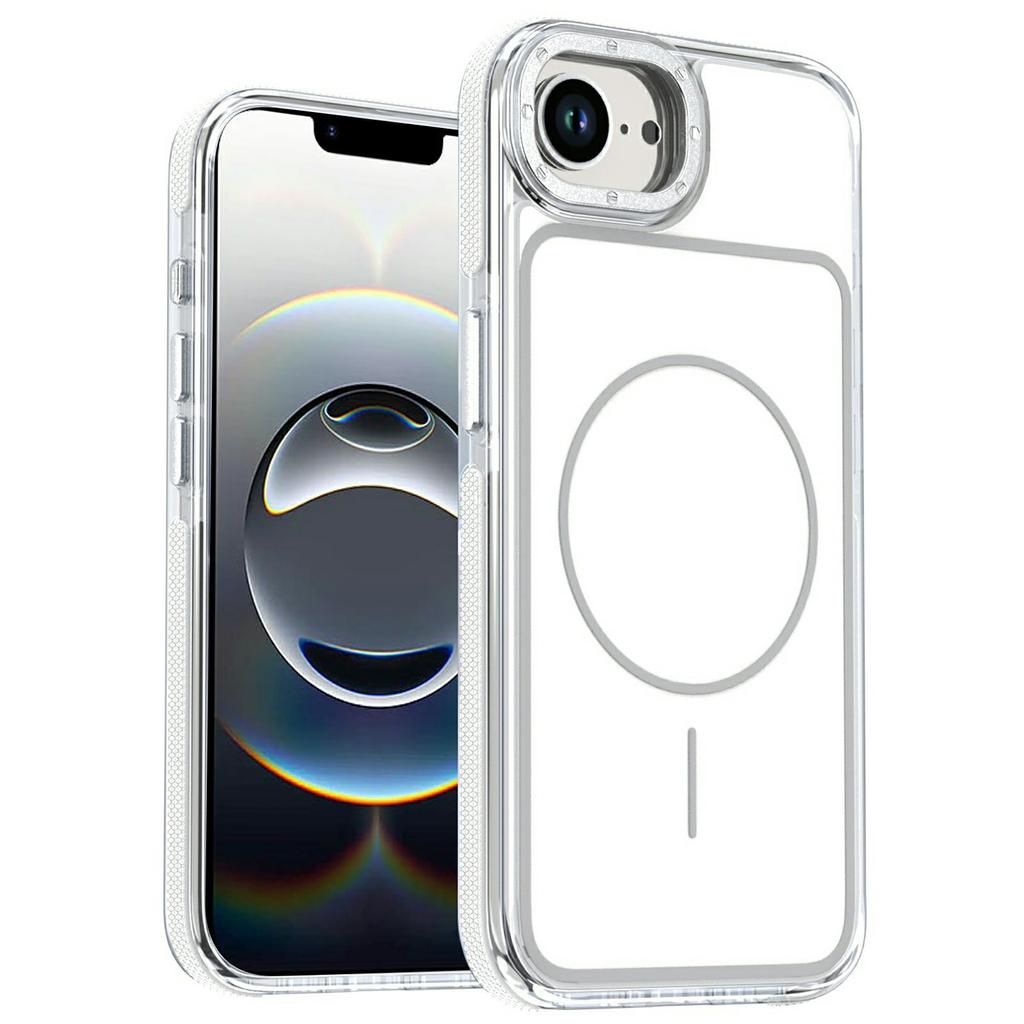 For iPhone 16e Magnetic Case Dual Color Shockproof TPU PC Phone Cover Compatible with MagSafe