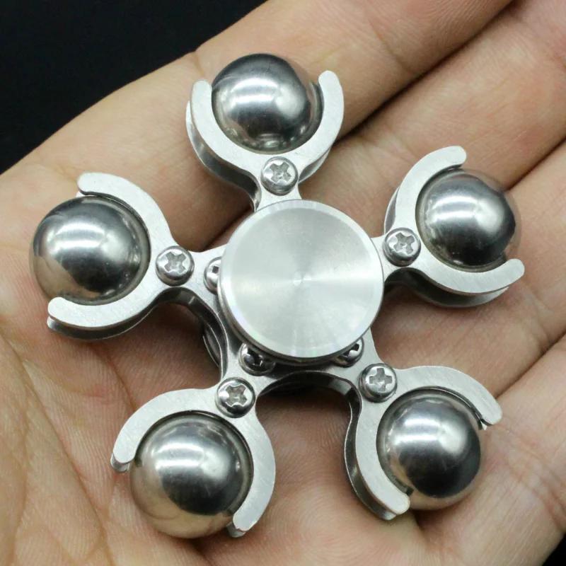 Hand Spinner Steel Ball Ferris Wheel 2 Fingertip EDC Adult Fidget Toys Five Bead Finger Gyro 686 Silent Bearing Stainless Steel